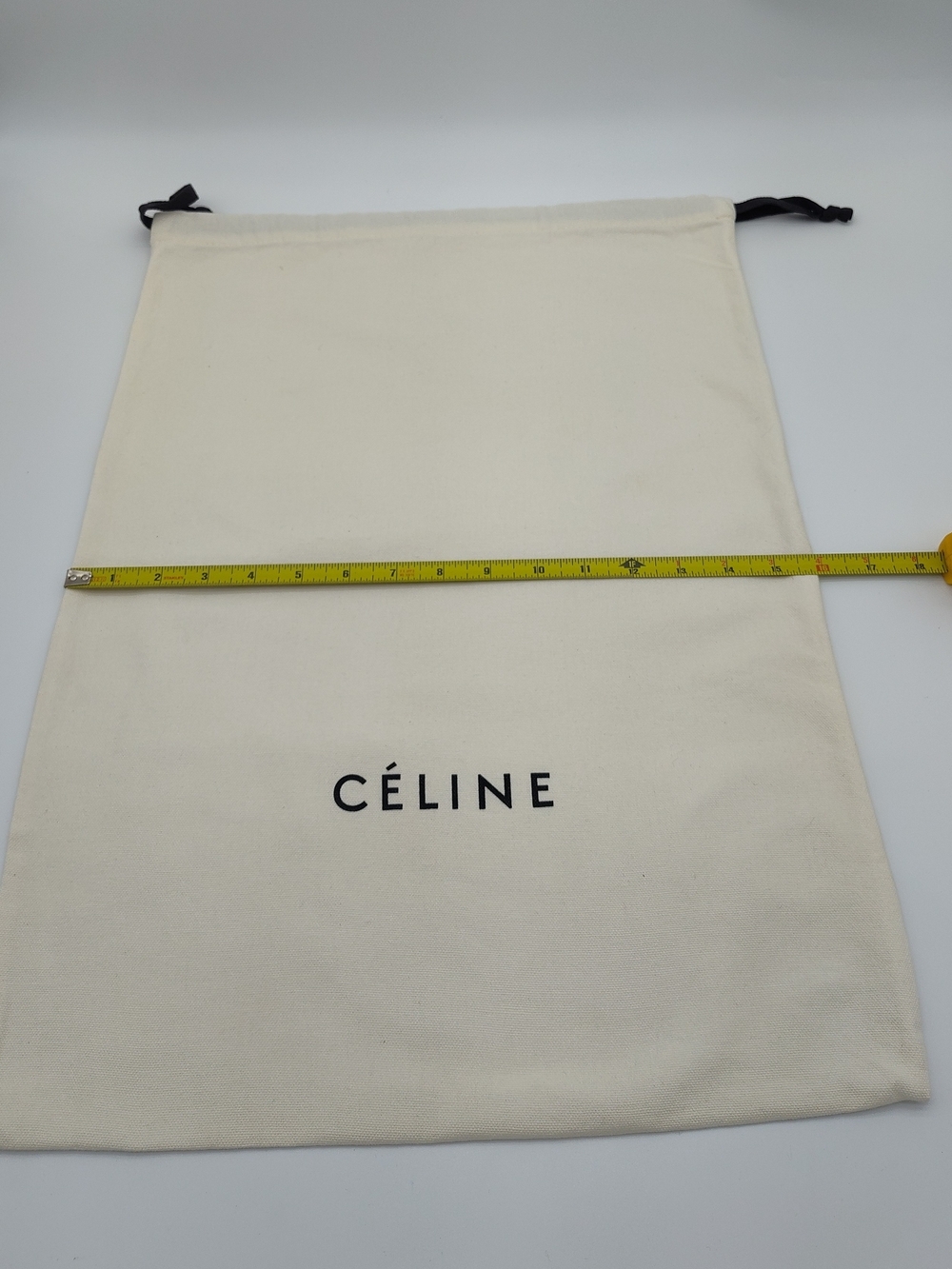 CÉLINE Dust Bag 22x16 Cream Drawstring Storage Shoe Travel Organizer Pouch EUC - Picture 3 of 3
